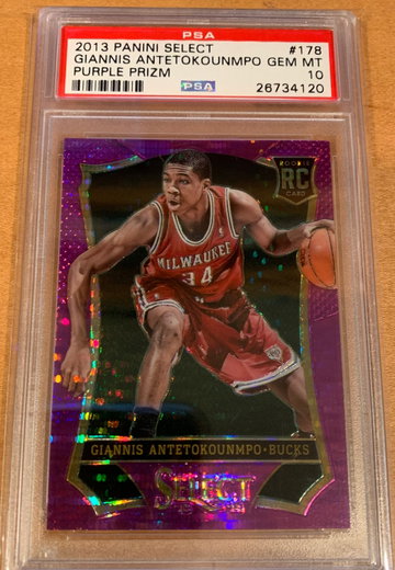 Giannis Antetokounmpo 2013 Select RC Purple Prizm PSA 10 GEM MINT