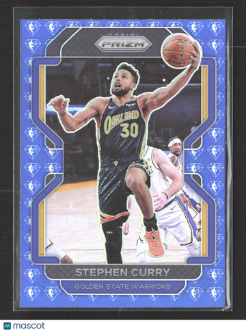 2021 Panini Prizm Stephen Curry #154 Blue 75th Anniversary