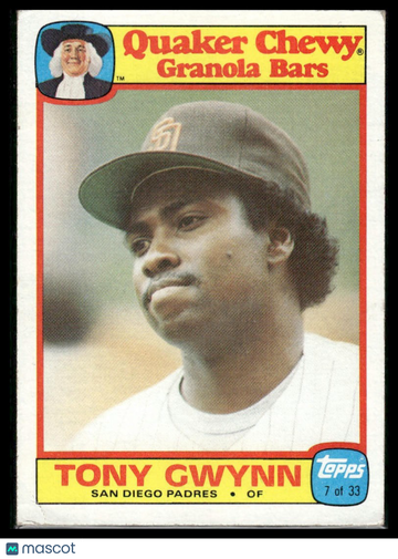1986 Topps Quaker Granola Tony Gwynn #7