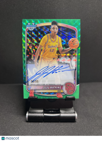 2025 CHROME JUJU WATKINS GREEN GEOMETRIC REFRACTOR AUTO /25