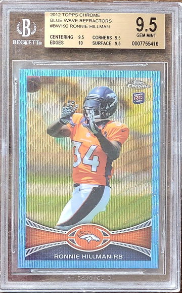 2012 RONNIE HILLMAN Topps Chrome BLUE WAVE REFRACTOR Rookie BGS 9.5 w/ 10 POP 1