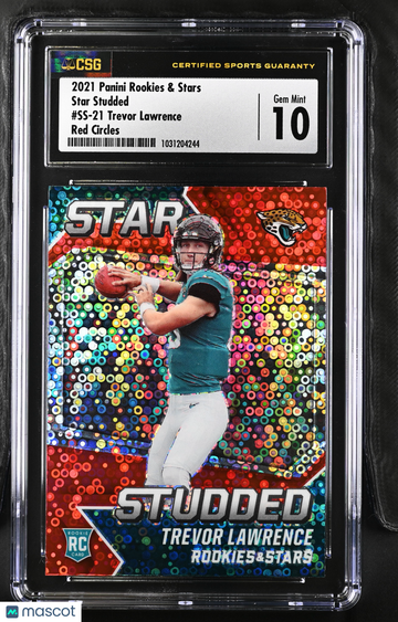 2021 Panini Rookies & Stars Trevor Lawrence #SS-21 Red Circles Rookie Star Studded CGC 10