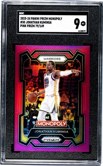 2023 Panini Prizm Monopoly Pink Prizm Jonathan Kuminga #30 /149 SGC 9