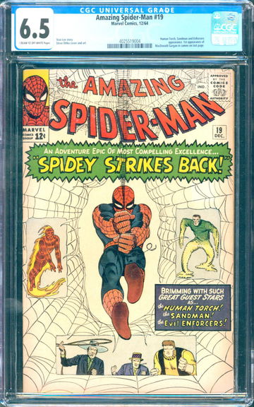 Amazing Spider-Man #19 (1964) CGC 6.5 -- 1st MacDonald Gargan in cameo; Stan Lee