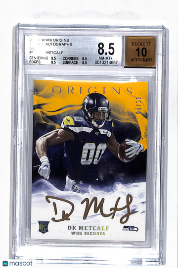 2019 Panini Origins Rookie Autographs Gold D.K. Metcalf #13 BGS 8.5 Auto 10
