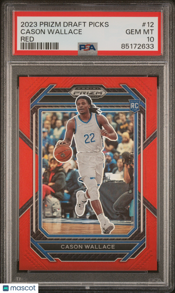 2023 Panini Prizm Draft Picks Cason Wallace #12 Red PSA 10