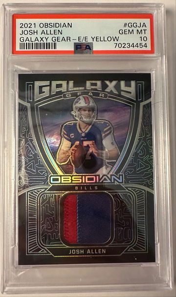 Josh Allen PSA 10 2021 obsidian galaxy yellow etch.  Buffalo Bills