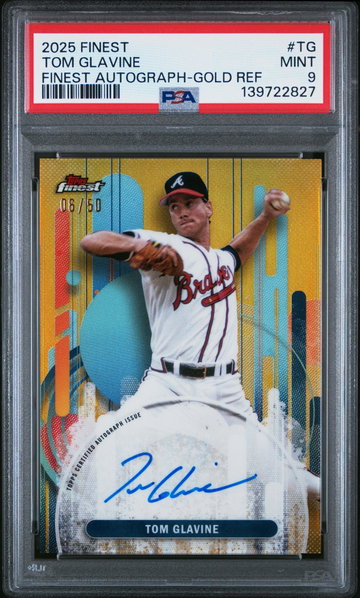 2025 Finest Finest Autograph Gold Refractor Tom Glavine #FA-TG /50 PSA 9