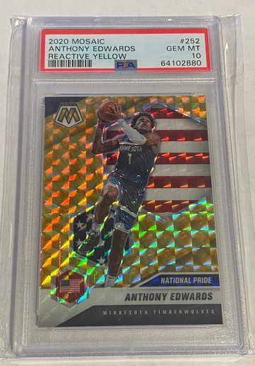 2020 mosaic anthony edwards rookie reactive yellow psa 10