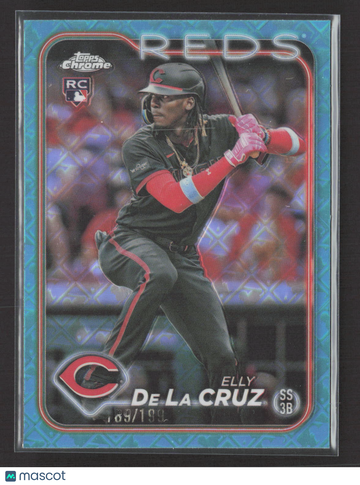 2024 Topps Chrome Elly De La Cruz #44 Aqua RayWave /199 RC