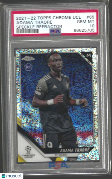 2021 Topps Chrome UEFA Champions League Adama Traore #65 Speckle Refractor PSA 10