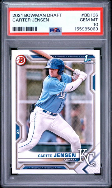2021 Bowman Draft Carter Jensen #BD106 PSA 10