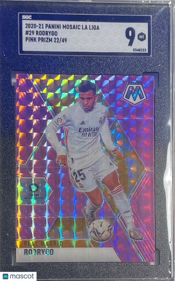 2020 Panini Mosaic La Liga Rodrygo #29 Pink Prizm SGC 9