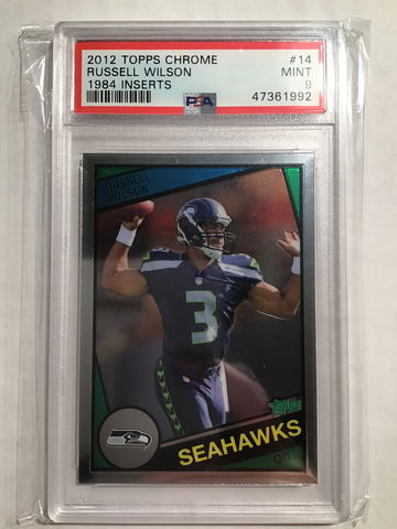 2012 Topps Chrome RUSSELL WILSON 1984 inserts PSA 9