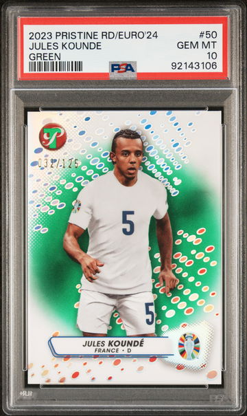 2023 Topps Pristine Road To UEFA Euro 2024 Green Jules Kounde #50 PSA 10