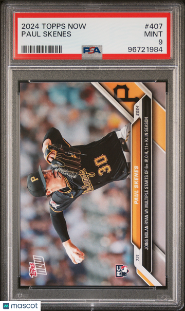 2024 Topps Now Paul Skenes #407 PSA 9