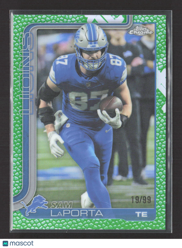 2024 Topps Chrome Sam LaPorta #100 Green Dragon Scale Refractor 19/99
