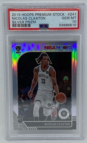 Nicolas Claxton 2019-20 NBA Hoops Premium Basketball Silver Prizm Rookie Card PSA 10