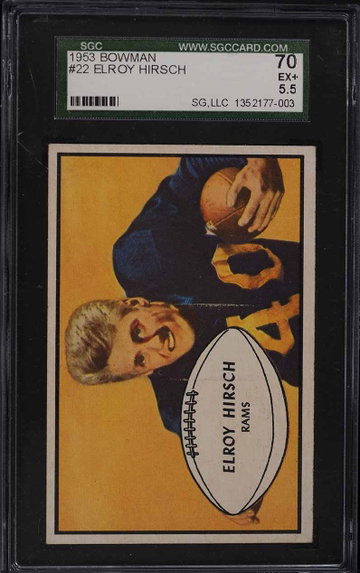 1953 Bowman Football Elroy Hirsch #22 SGC 5.5