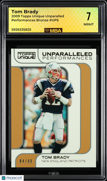 2009 Topps Unique Unparalled Performances Tom Brady #UP5 Bronze MBA 7