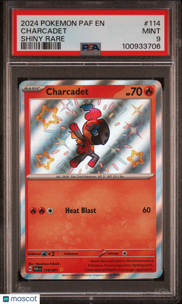 2024 Pokemon Paf EN-Paldean Fates Charcadet Shiny Rare PSA 9 #114