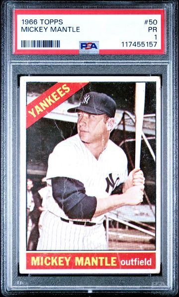 1966 Topps Mickey Mantle #50 PSA 1
