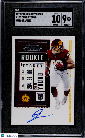 2020 Panini Contenders Chase Young #102 Autograph SGC 9