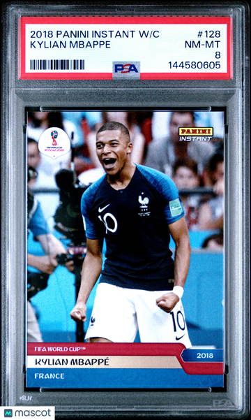 2018 Panini Instant World Cup Kylian Mbappe #128 PSA 8
