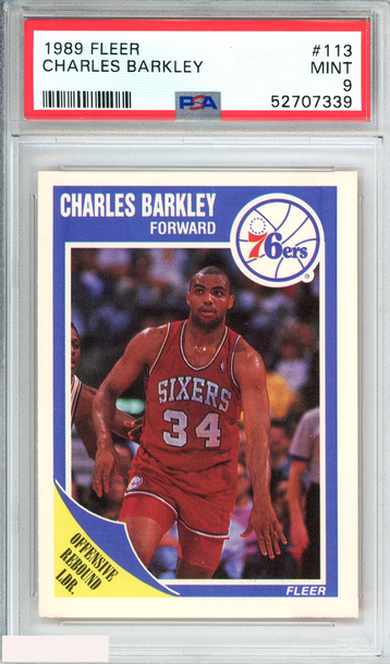 1989 FLEER CHARLES BARKLEY #113 PHILADELPHIA 76ERS HOF PSA 9 MINT