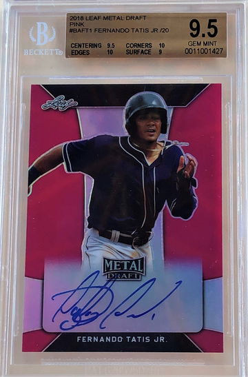 2018 Leaf Metal Draft Pink Autograph /20 Fernando Tatis Jr. BGS 9.5 w 10 Autograph
