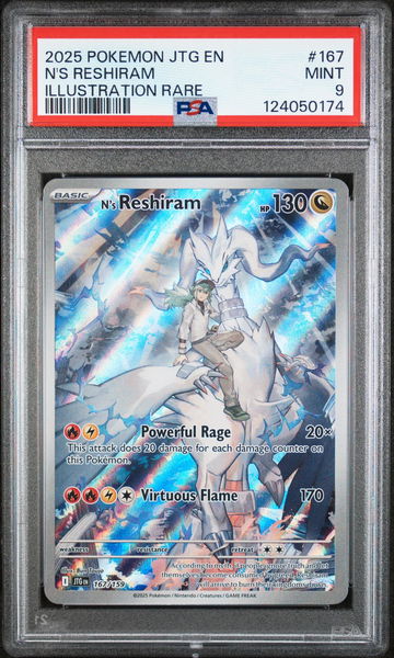 2025 Pokemon Scarlet and Violet Journey Together Illustration Rare N's Reshiram #167 PSA 9