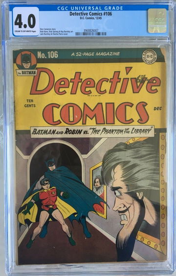 Detective Comics #106 (1945) CGC 4.0; Bob Kane and Dick Sprang art; Don Cameron