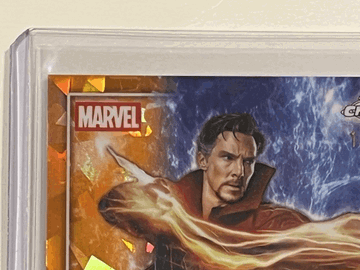 2025 Topps Chrome Sapphire Marvel Studios Doctor Strange Orange Refractor Insert Trading Card