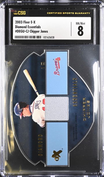 2003 Fleer E-X Diamond Essentials Game-Used JERSEY Chipper Jones CSG 8