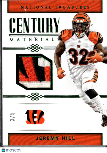 2018 Panini National Treasures Century Materials Jeremy Hill #75 /5 Patch Player-Worn Material