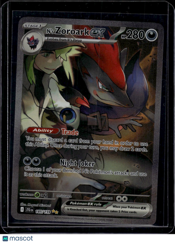 2025 Journey Together N'S Zoroark EX Etched Secret Rare SAR #185/159