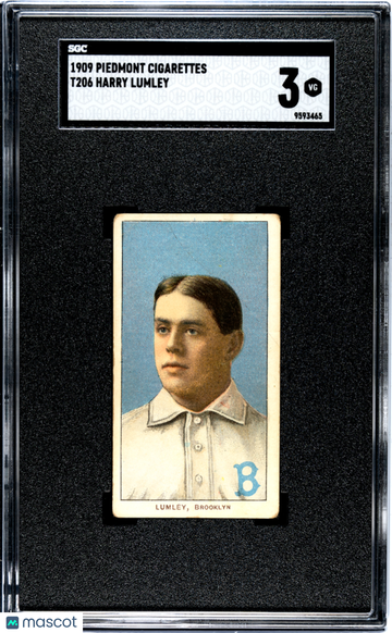 1909 Piedmont Cigarettes (T206) Harry Lumley SGC 3
