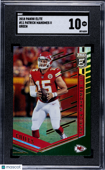 2018 Panini Elite Patrick Mahomes II #11 Green SGC 10