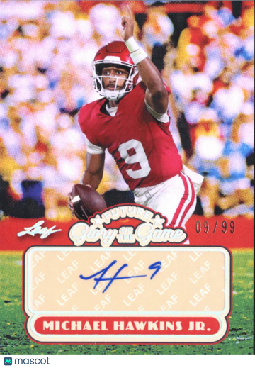 Michael Hawkins Jr. 2025 Leaf Future Glory of the Game Auto /99 Oklahoma Sooners