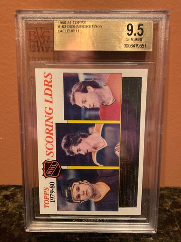 1980-81 Topps Gretzky / Dionne / Lafleur #163 SL BVG BGS 9.5 GEM MINT (Pop of 2)