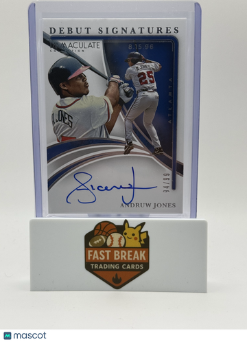 2026 Panini Immaculate Collection Debut Signatures Andruw Jones #DS-AJ /99