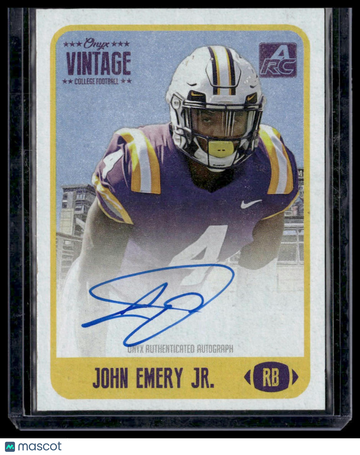 2021 Onyx Vintage College Football John Emery Jr. #CAJO Blue Signatures AU