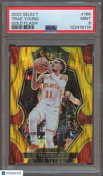 2022 Panini Select Trae Young #166 Gold Flash PSA 9 Panini Authentic