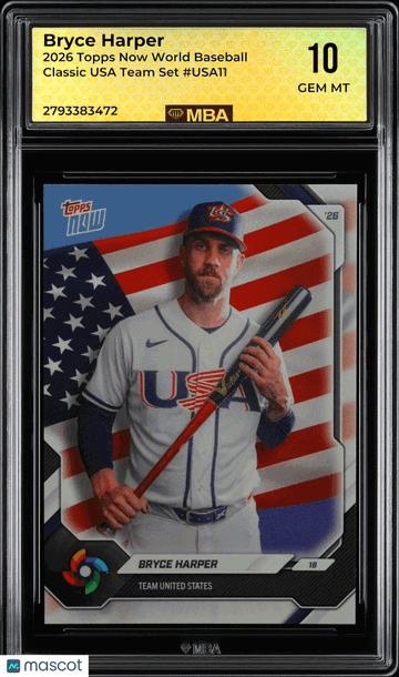 2026 Topps Now World Baseball Classic Bryce Harper #USA11 USA Team Set MBA 10
