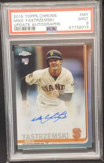 2019 Topps Chrome Update Auto Mike Yastrzemski #MY RC PSA 9 GIANTS