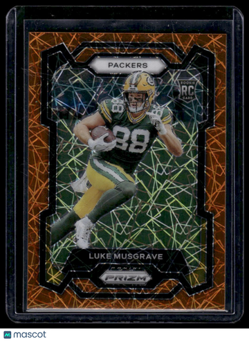 2023 Panini Prizm Football Luke Musgrave #337 Orange Cracked Ice RC