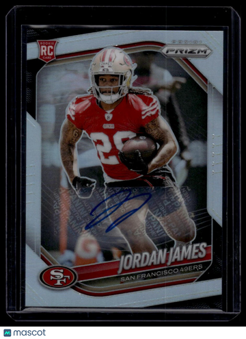 2025 Panini Prizm Jordan James #323 Silver Autograph