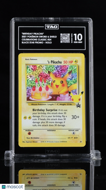 2021 Pokemon ________'s Pikachu (Birthday Pikachu) #24 TAG 10