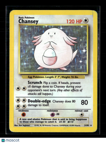 1999 Base Set Chansey Holo Rare #3/102