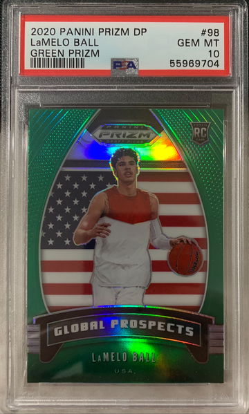 2020 Panini Prizm DP LaMelo Ball Green Prizm PSA 10